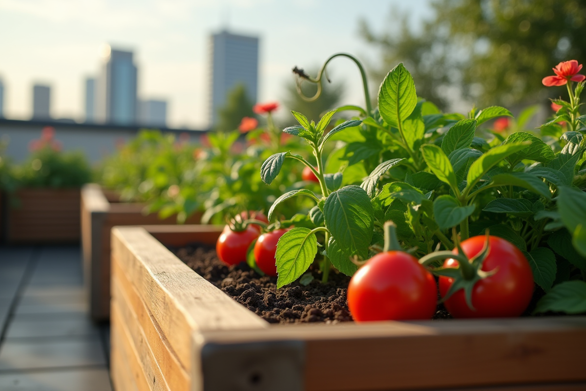 potager urbain jardinière bois